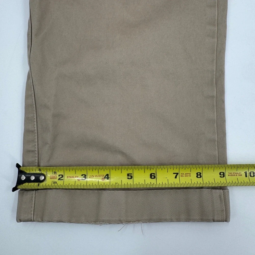 Orvis Pleated Chinos Mens 42 Khaki Tan Cotton Twill Straight Leg Cuffed Pants